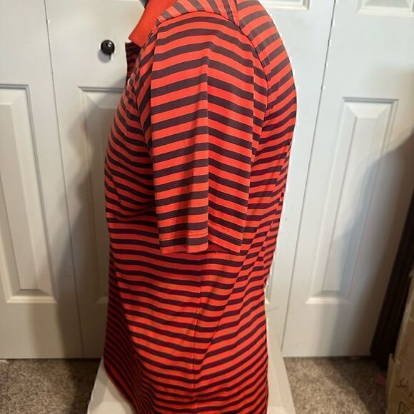Nike Golf DriFit Mens Medium Striped Short Sleeve Polo - Picture 2 of 5